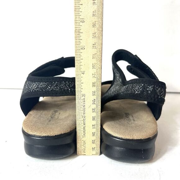 Flexus Summer Sandal Womens Sz EU 41 US 10.5 Sling Back Open Toe Black Synthetic - Picture 9 of 10